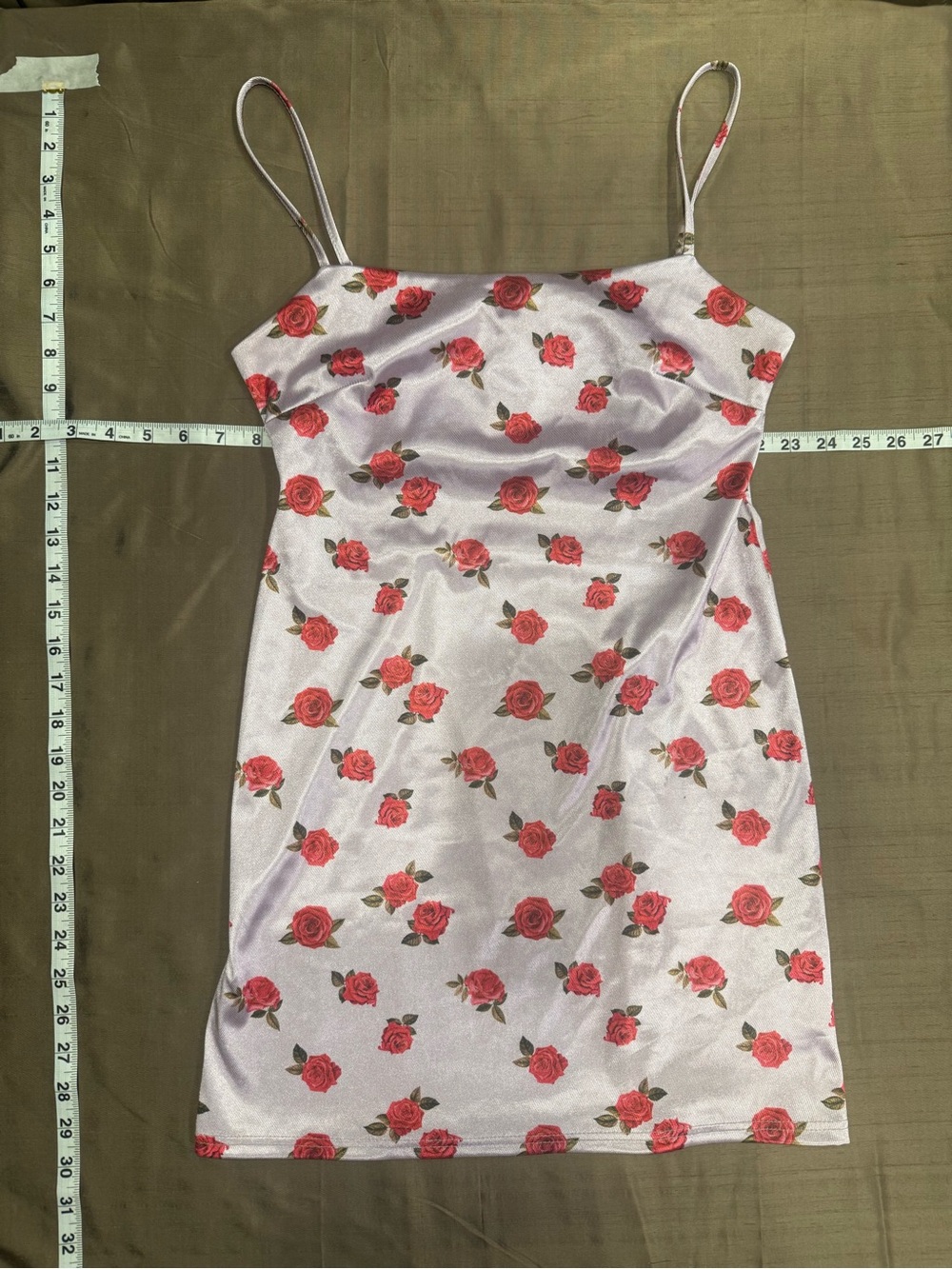 Urban Outfitters Rose Print Satin Slip Dress Romantic - Picture 4 of 6